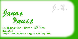 janos manit business card